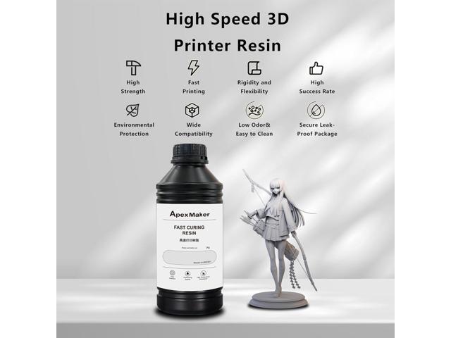 ApexMaker High Speed 3D Printer Resin, Fast Curing 3D Resin, 405nm High-Precision Excellent Fluidity Printing Liquid Standard photopolymer Low...