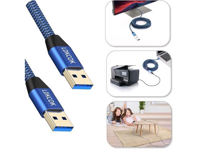 USB to USB Cable 20FT,Durable Braidedfor USB 3.0 Male to Male Type A to Type A Cable Data Transfer Compatible with Hard Drive, Laptop, DVD Player,...