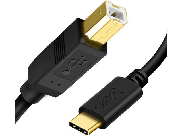 C USB B to USB C Printer Cable 6.6 FT, USB C to USB B Printer Cable for MacBook Pro, Air, USB C MIDI Cable for Yamaha Casio Digital Piano MIDI.