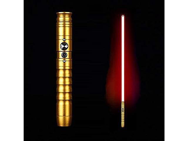 Lightsaber Jedi Sith Aluminum Hilt Changing Led Light Saber Support Heavy Dueling for Adult GoldenHandle--redLight