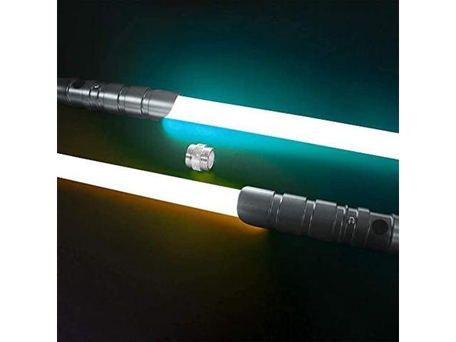 Classic Lightsaber Black Series RGB LED Light Saber Force FX Metal Aluminum Hilt, Heavy Dueling Blaster Sound 2set Gray