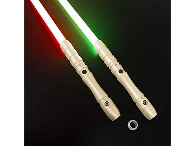 Classic Lightsaber Black Series RGB LED Light Saber Force FX Metal Aluminum Hilt, Heavy Dueling Blaster Sound 2set Gray