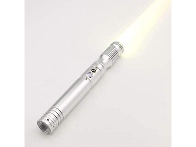 Light Up Saber with Metal Hilt, Force FX Heavy Dueling Light Sword Saber with RGB 12 Colors Changeable and 10 Sound Fonts Gray