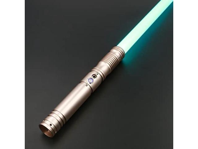 Light Up Saber with Metal Hilt, Force FX Heavy Dueling Light Sword Saber with RGB 12 Colors Changeable and 10 Sound Fonts Gray