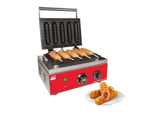 Photos - Toaster AR-EG5X Corn Dog Waffle Maker Commercial 5 Hot Dog Waffles on Sticks (AR-E