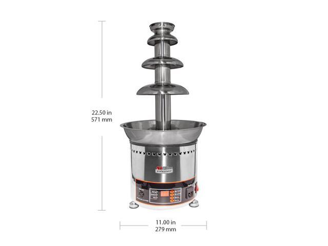 A-CF4D Chocolate Fountain 4-tiers Stainless Steel Chocolate Fondue Fountain Digitally Operated 300W
