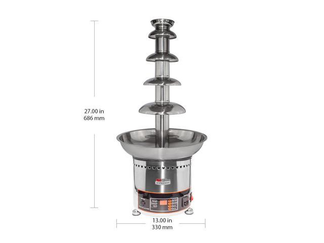 A-CF5D Chocolate Fountain 5-tier Stainless Steel Chocolate Fondue Fountain Digital Display 300W