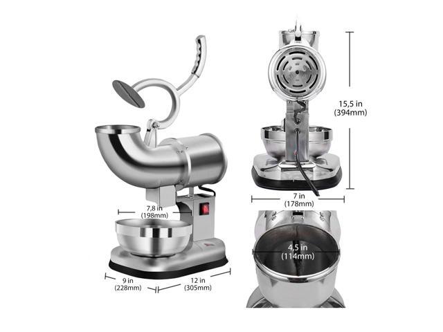 A-FSX10 Commercial Shaved Ice Machine Ice Crusher for Snow Cones and Frozen Drinks Stainless Steel