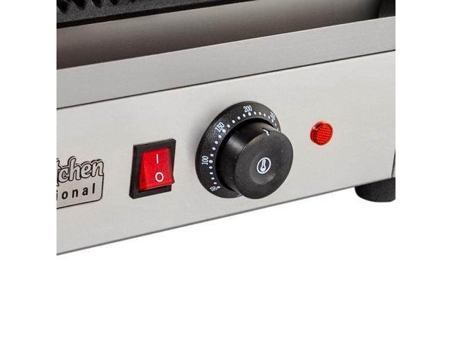 AP-691 Double Panini Press Half-Ribbed & Half-Flat Sandwich Maker Cast-Iron Plates Nonstick Coating