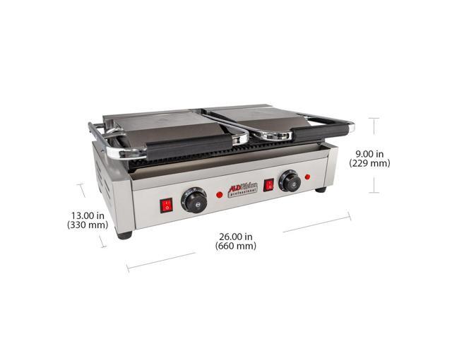 AP-692 Double Panini Press Sandwich Maker Cast-Iron Ribbed Plates Adjustable Control Nonstick