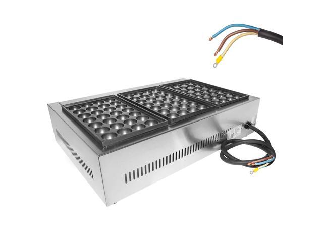 A-T608 Takoyaki Grill with Three Plates Electric Takoyaki Machine 84 Pcs Nonstick Stainless Steel
