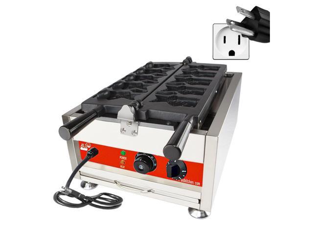 AR-1105 Taiyaki Machine Commercial 5 Open-Mouth Fish Shaped Waffles Stainless Steel Taiyaki Maker