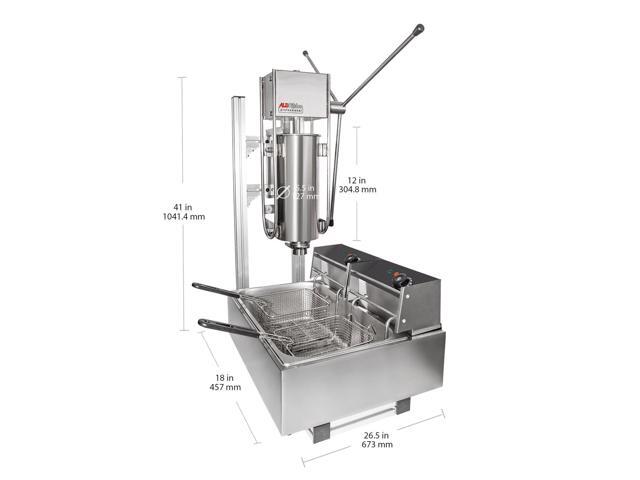A-TG5LF Churros Machine Manual Churro Maker Working Stand Deep Fryer Stainless Steel 5L Capacity