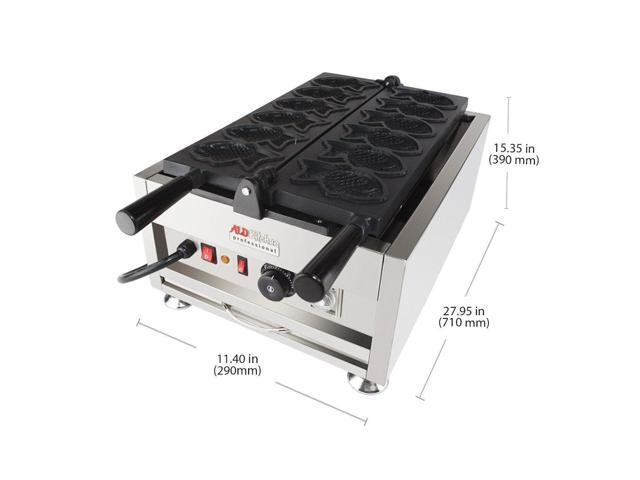 AP-207 Taiyaki Maker Fish Waffle Iron Stainless Steel Nonstick Commercial Taiyaki Maker 6 Fish-Shaped Waffles