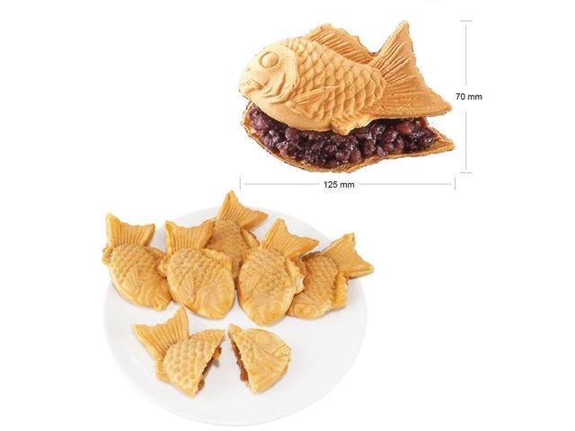 AP-207 Taiyaki Maker Fish Waffle Iron Stainless Steel Nonstick Commercial Taiyaki Maker 6 Fish-Shaped Waffles