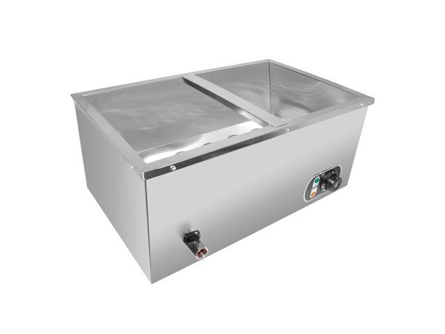 ALDKitchen Bain Marie Steam Warmer Electric Buffet Food Warmer Stainless Steel 2 tanks 110V