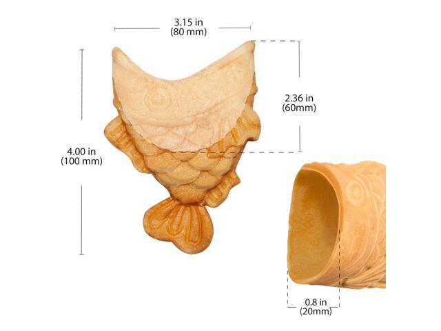 ALDKitchen Taiyaki Machine 5 Pcs Open-Mouth Fish Shaped Waffle Cones