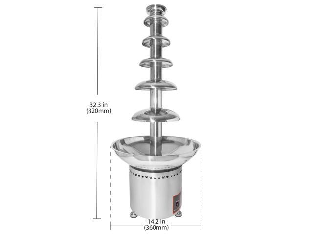 ALDKitchen Chocolate Fountain 6-Tier Fondue Fountain with Digital Control Stainless Steel 110V
