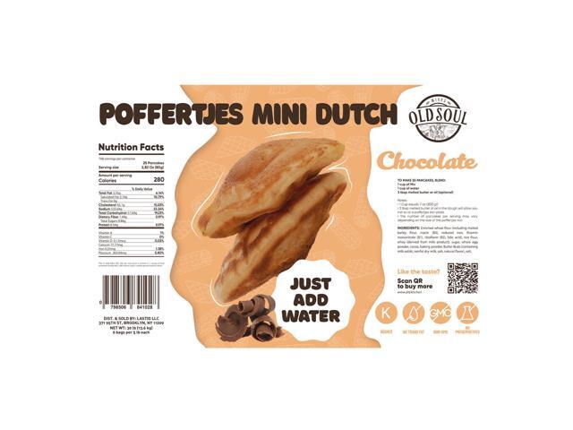 OldSoul Poffertjes Waffle Mix Chocolate & Vanilla Flavour Mini Dutch Pancakes Dough Mix 30 lbs 4200 Mini Pancakes