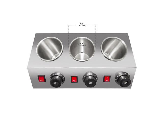 AP-312S Sauce Dispenser Commercial Electric Sauce Heater 3-Head Sauce Warmer Stainless Steel