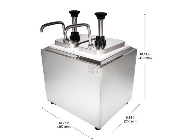 AP-315S Sauce Dispenser 2-Bucket Sauce Pressure Pump Double Sauce Dispenser Commercial and Home Use