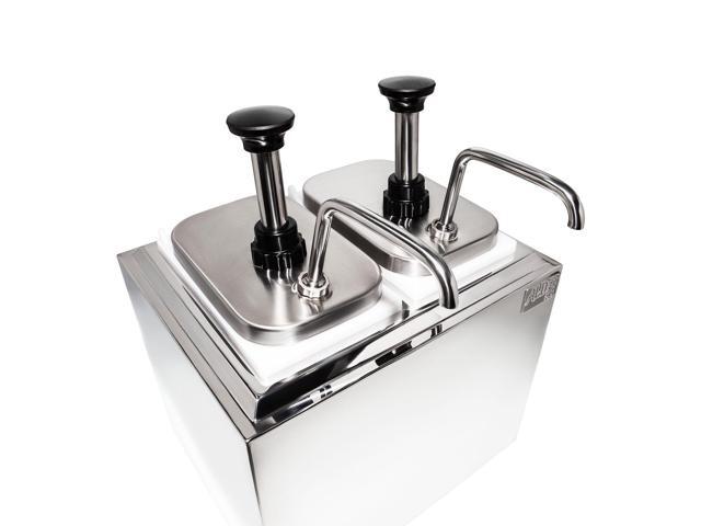 AP-315S Sauce Dispenser 2-Bucket Sauce Pressure Pump Double Sauce Dispenser Commercial and Home Use