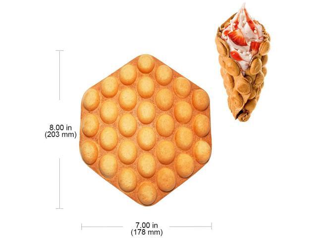 AR-HES30 Bubble Waffle Maker Stainless Steel Egg Waffle Maker Replaceable Nonstick Mold Manual Control