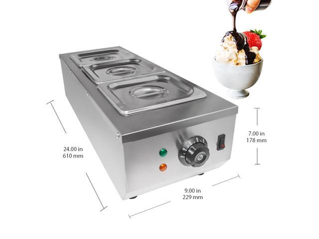 Chocolate Fondue Machine Stainless steel Professional Melter with Water-Heating System Manual