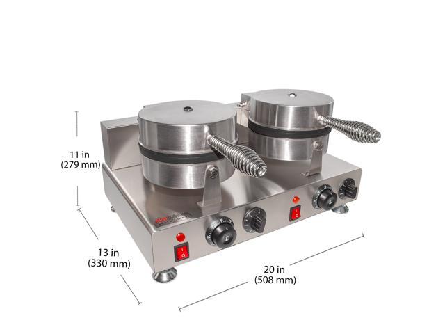 Belgian Waffle Maker Cone Maker and Waffle Iron Round-Shape Thin Waffles Stainless Steel
