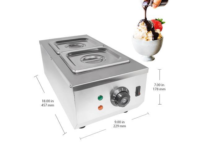 Chocolate Fondue Machine Stainless steel Professional Melter with Water-Heating System Manual