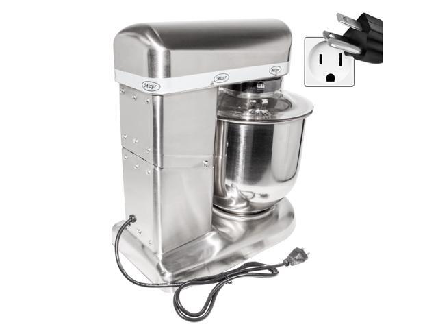 GR-302 Food Mixer Commercial Mixer with Dough Hook, Wire Whip & Beater Stainless Steel 7L