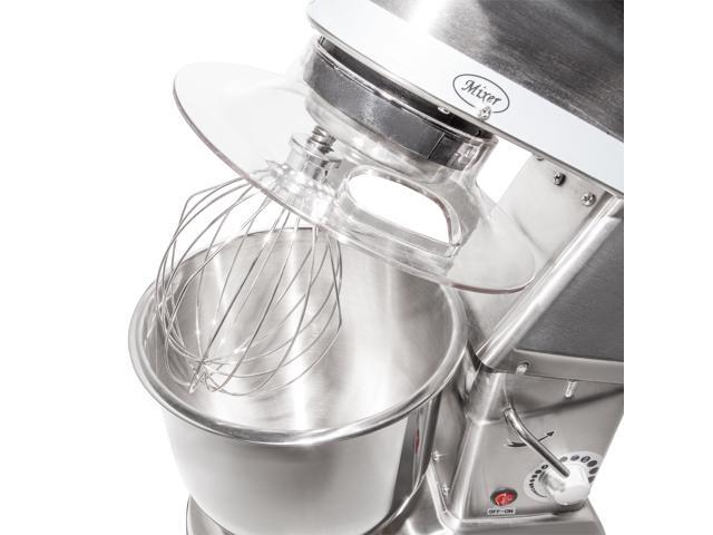GR-302 Food Mixer Commercial Mixer with Dough Hook, Wire Whip & Beater Stainless Steel 7L