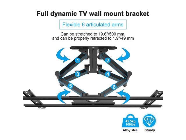 Sylvox Full Motion Outdoor TV Wall Mount, TV Wall Mount for 40 inch to 75 inch, Flexible 6 Articulating Dual Arms, TV Bracket Max VESA 700x400mm,...