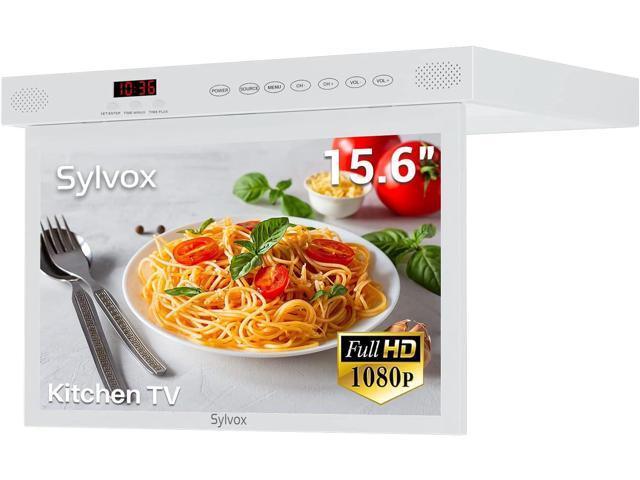 SYLVOX 15.6' Kitchen Smart TV Flap Down Screen TV Android 11.0 Supports LED Clock Alarm Clock WiFi & Wireless Connection, Storage Design, can be...