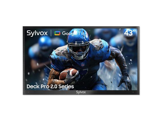 SYLVOX Outdoor Smart TV, 43' Google TV with Dobly Atmos, Google Assistant, 4K 1000nits Outside Television, IP55 Waterproof TV for Partial Sun (Deck...
