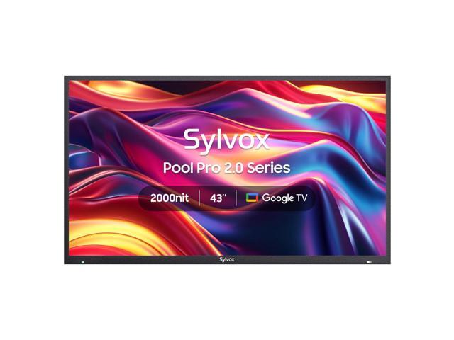 SYLVOX Outdoor TV, 43' Google TV with Dobly Atmos, Google Assistant, 4K 2000nits Full Sun Outside Television, IP55 Waterproof for All Weather (Pool...