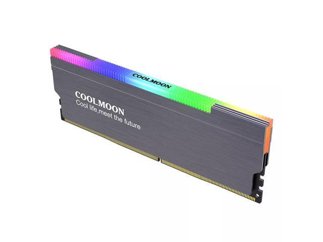 NewStyp Aluminum Alloy RAM Heatsink Radiator Cooling Heat Sink Cooler for DDR3 DDR4 Desktop Memory Heat Support RGB Controller Gray