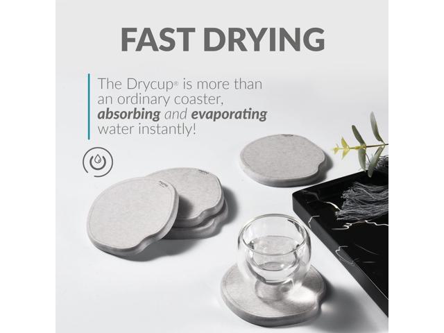Stone Coasters for Drinks Ultra Absorbent Fast Drying Non Scratch Diatomaceous Earth Drycup Momo Lifestyle (2 Pack)