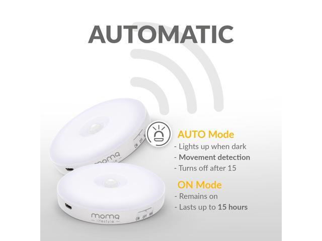 Motion Sensor Night Light, Automatic Motion Activated Night Light LED Warm Yellow 3.7V 500mAh USB Rechargeable Battery Attachable Everywhere, Momo...