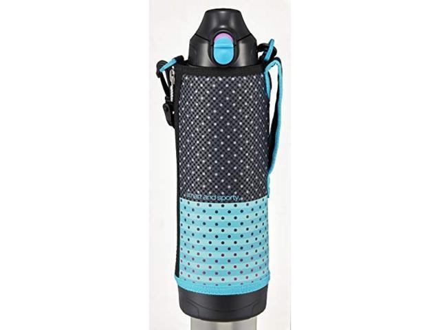 Tiger water bottle 1.0L Sahara stainless steel bottle sport with a tie cup 2 WAY black dot MBO-H100KT