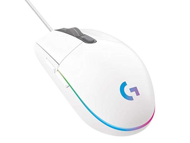Logicool G Gaming mouse wired G203 white LIGHTSYNC RGB 6 program buttons 85g lightweight G203-WH