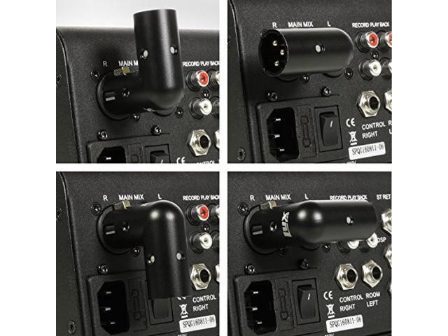 LyxPro XLR Angle Adapter Dual Male and Female can be positioned to 4 different angles Right Left and 90 degree great for mixers that interfere with...