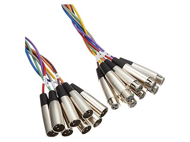 6.5 Ft 8-Ch XLR (M) to XLR (F) Balanced Snake XLR to XLR Snake