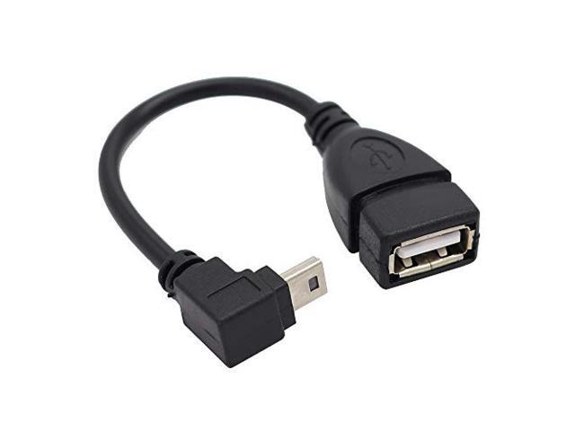 ViViSun USB mini conversion cable USB (miniB) male-USB (A) female 90 ° L type direction conversion cable with OTG function High-speed 480Mbps data...