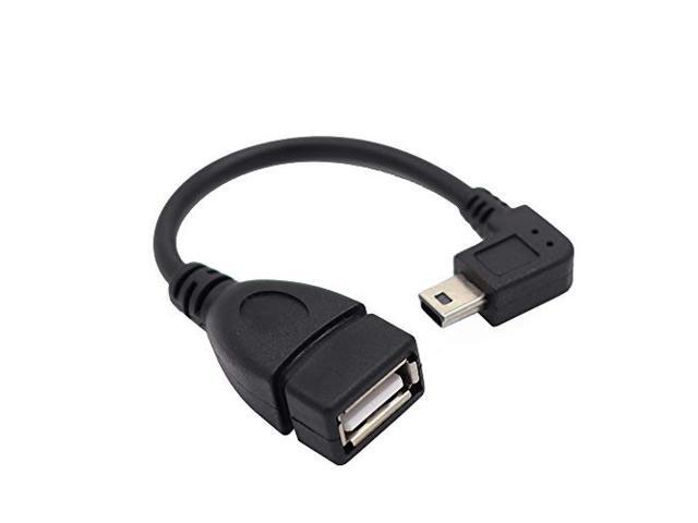 ViViSun USB mini conversion cable USB (miniB) male-USB (A) female 90 ° L type direction conversion cable with OTG function High-speed 480Mbps data...