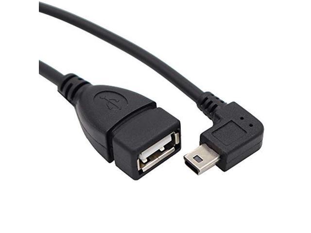 ViViSun USB mini conversion cable USB (miniB) male-USB (A) female 90 ° L type direction conversion cable with OTG function High-speed 480Mbps data...