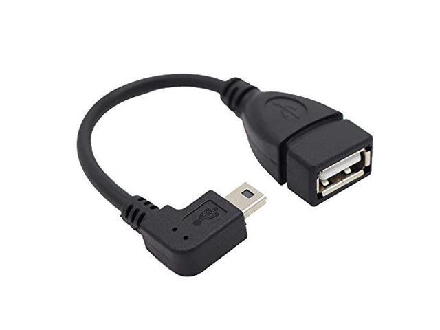 ViViSun USB mini conversion cable USB (miniB) male-USB (A) female 90 ° L type direction conversion cable with OTG function High-speed 480Mbps data...