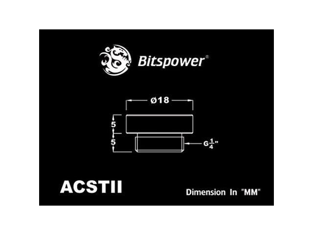 BITSPOWER Bits Power G1/4 in. Crystal Stop Fitting II Clear/Black BP-ACSTII-BK