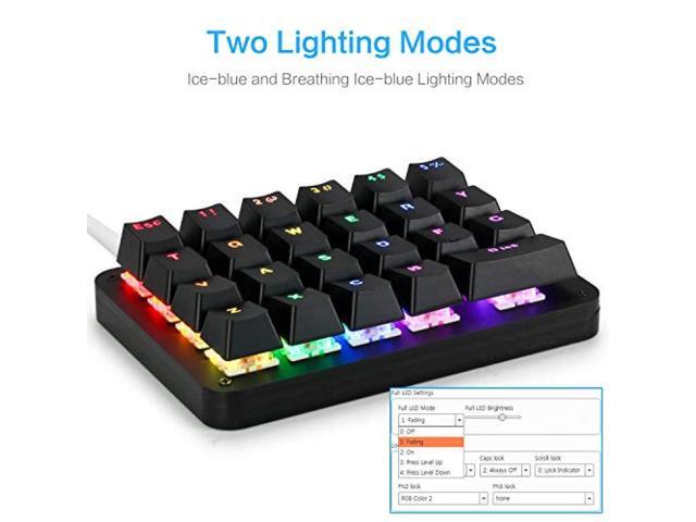 Fully programmable mechanical keyboard Customizable left hand gaming keyboard 23 key macro key RGB backlight one hand small keyboard shot cut key...