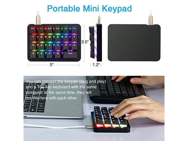 Fully programmable mechanical keyboard Customizable left hand gaming keyboard 23 key macro key RGB backlight one hand small keyboard shot cut key...